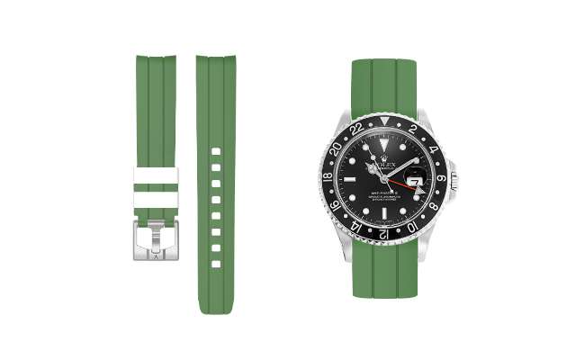 Rolex GMT Master II 16710 Black Buckle Tang Vulcan Watch Straps