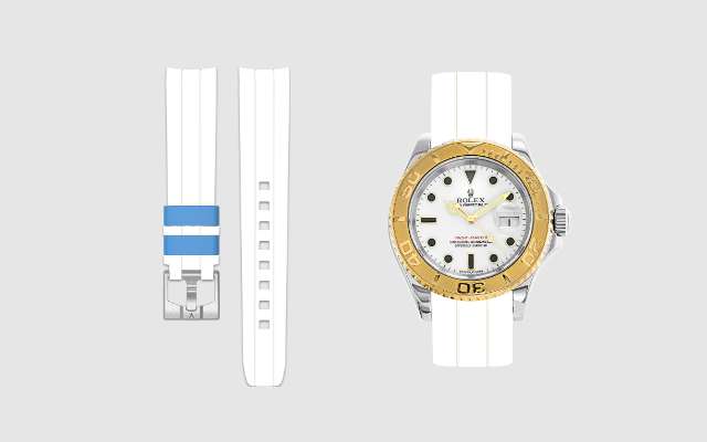 Rolex Yacht Master 16623-White Buckle Tang Vulcan Watch Straps