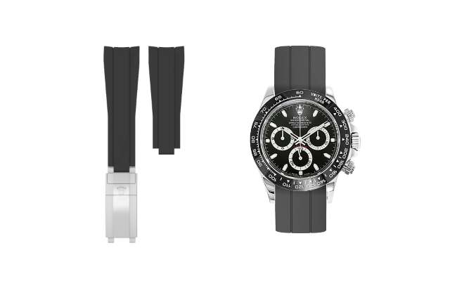 Rolex Daytona Black 116500LN Rolex Clasp Vulcan Watch Straps
